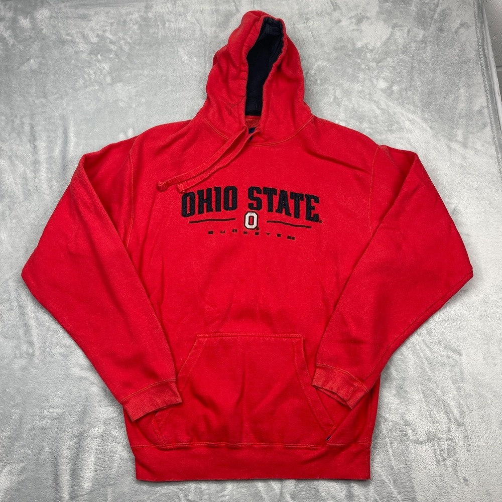 Ohio State Buckeyes Hoodie Mens XL Red‎ J. America NCAA Football Sports Pullover